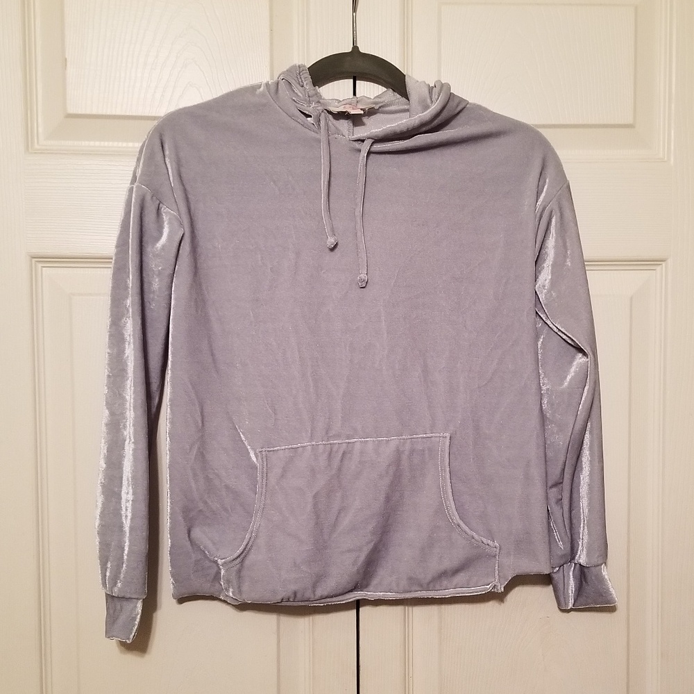 Gianni Bini grey velvet hoodie